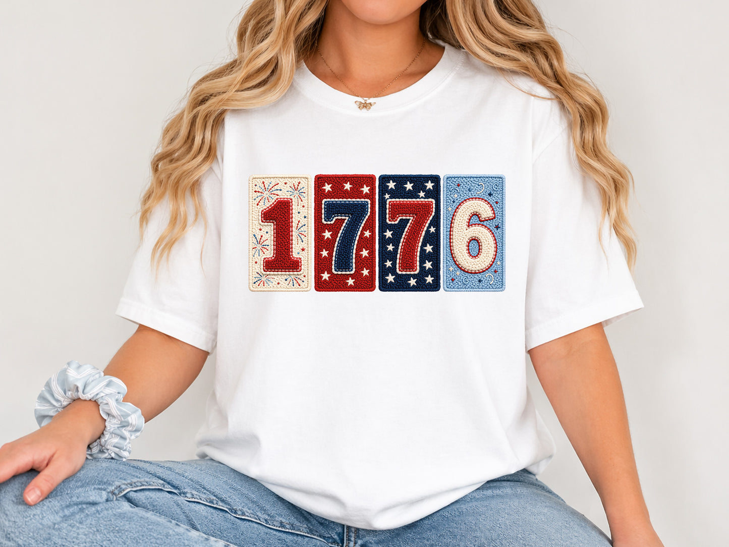 Faux Yarn 1776 4th of July Sublimation PNG