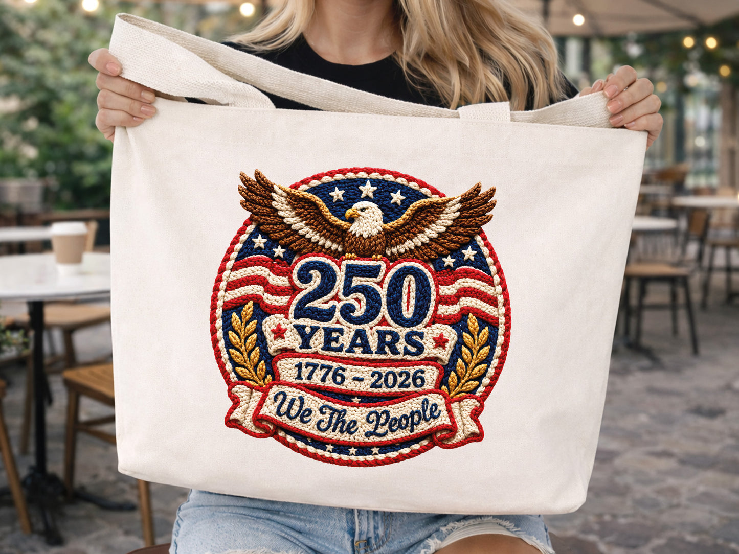 Faux Yarn 250 Years of America Sublimation PNG