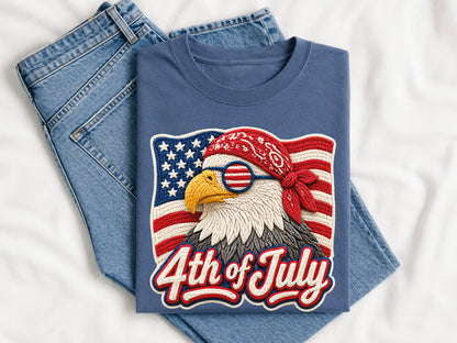 Faux Yarn 4th of July Eagle Sublimation PNG