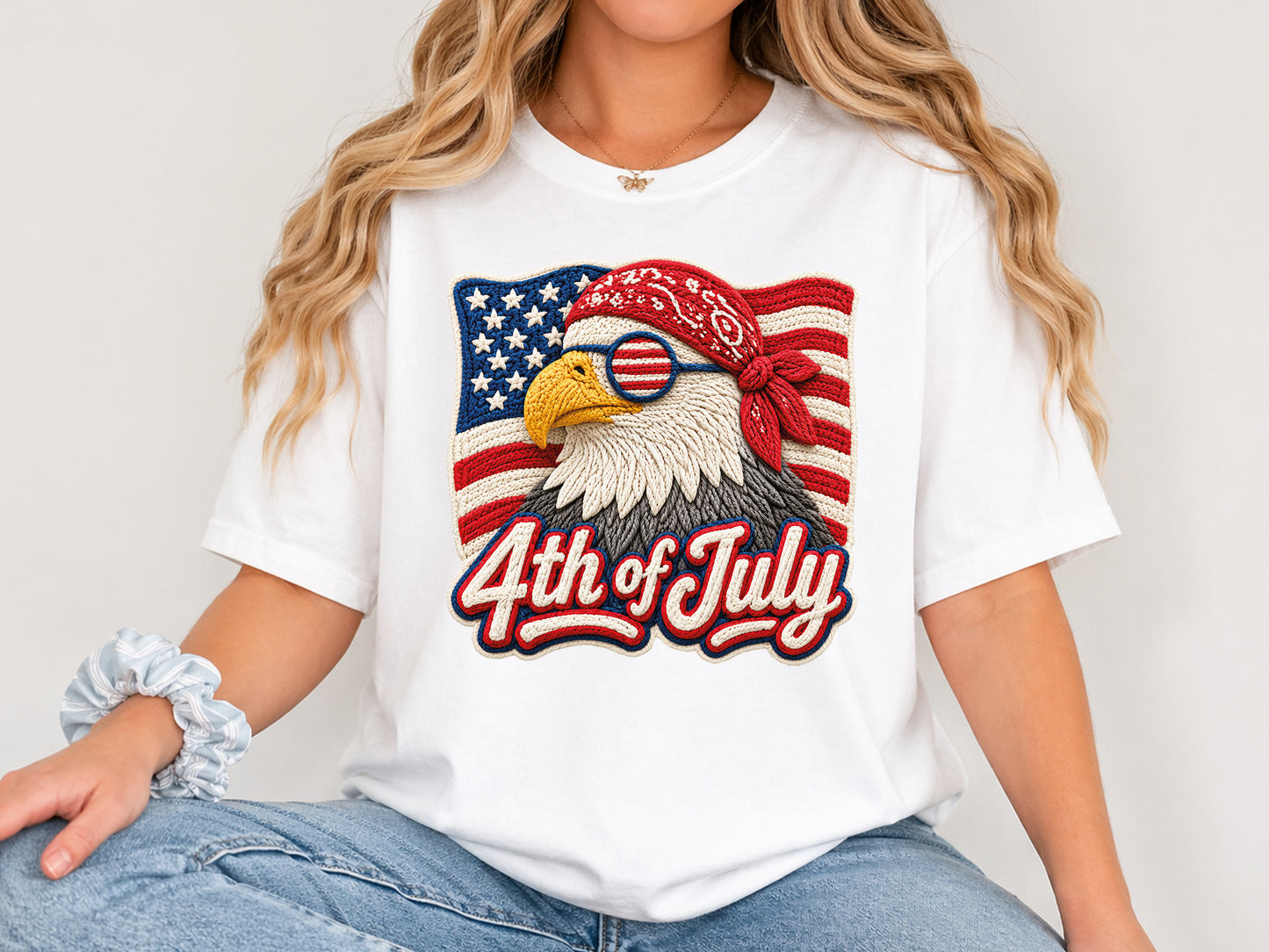 Faux Yarn 4th of July PNG Designs Bundle