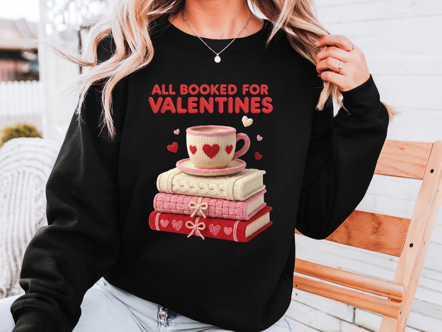 Faux Yarn All Booked for Valentines Sublimation Design