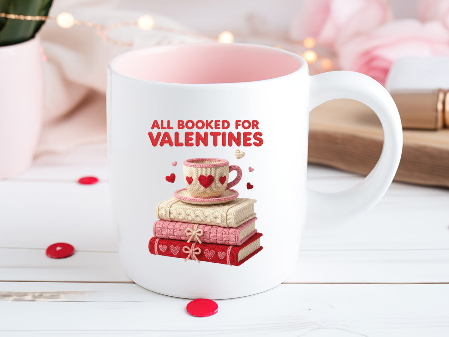 Faux Yarn All Booked for Valentines Sublimation Design