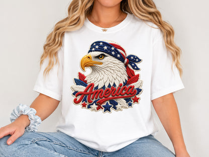 Faux Yarn America Eagle Sublimation PNG
