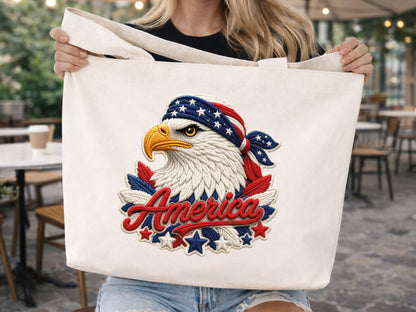 Faux Yarn America Eagle Sublimation PNG