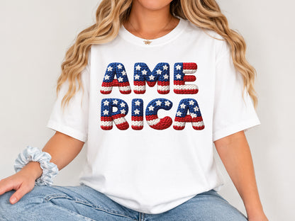 Faux Yarn America PNG Sublimation Transfer