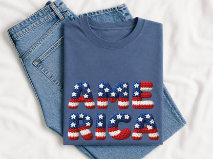 Faux Yarn America PNG Sublimation Transfer