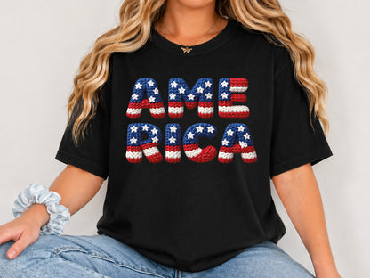 Faux Yarn America PNG Sublimation Transfer