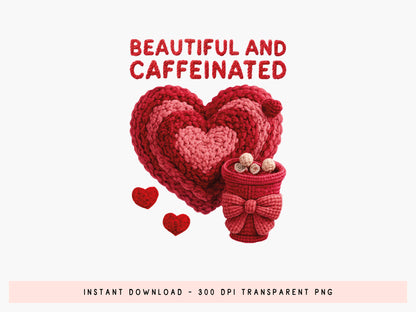 Faux Yarn Lovely and Caffeinated Valentine Sublimation