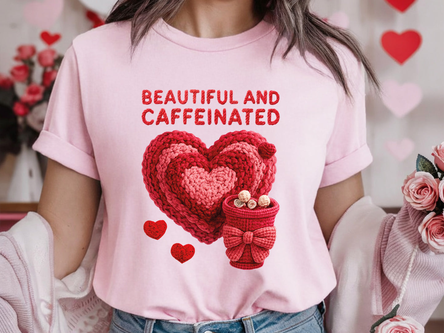 Faux Yarn Lovely and Caffeinated Valentine Sublimation