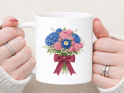 Faux Yarn Bouquet Flower Sublimation PNG