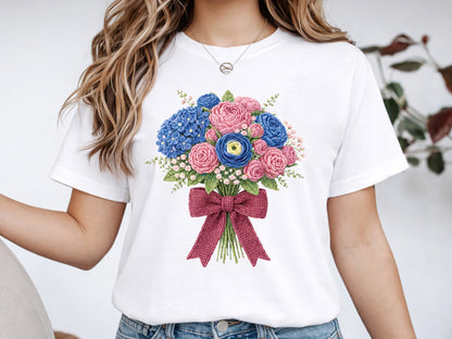 Faux Yarn Bouquet Flower Sublimation PNG