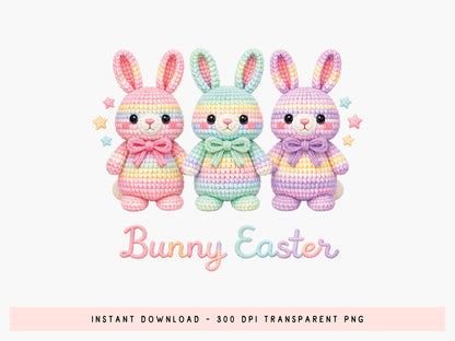 Faux Yarn Bunny Easter Sublimation PNG