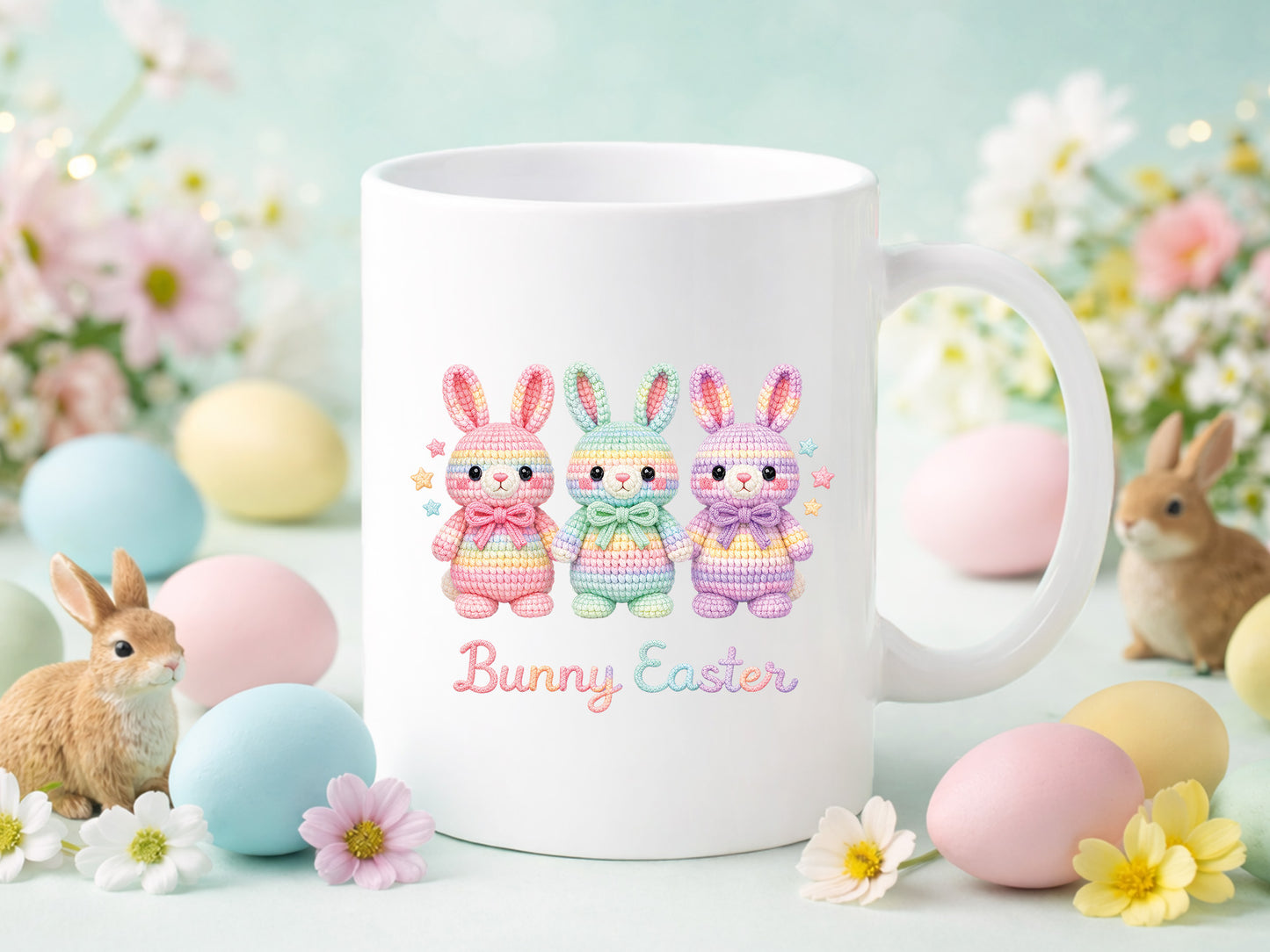 Faux Yarn Bunny Easter Sublimation PNG