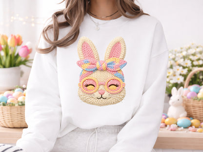 Faux Yarn Bunny Easter Sublimation PNG