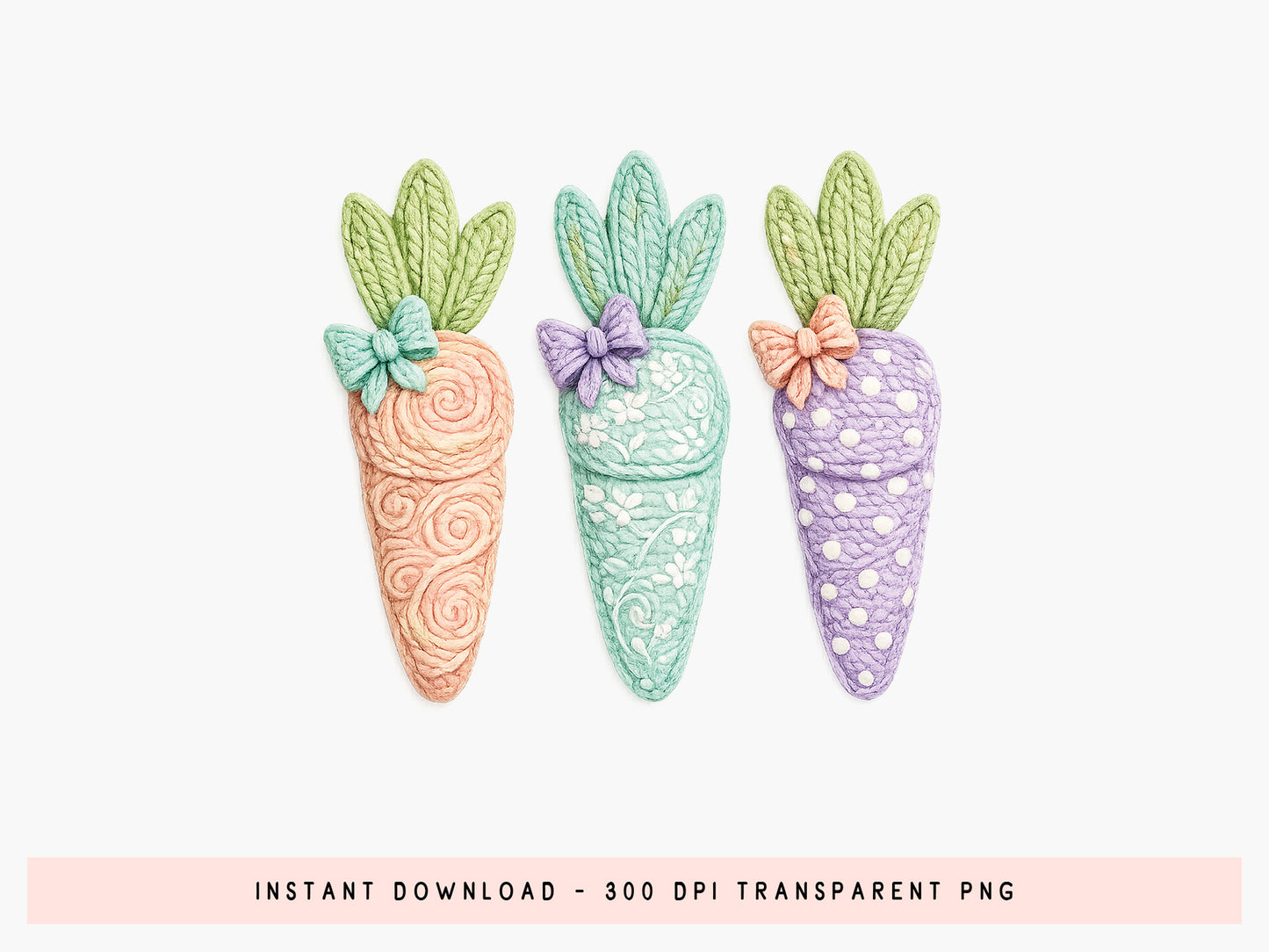 Faux Yarn Carrot Easter Sublimation Print