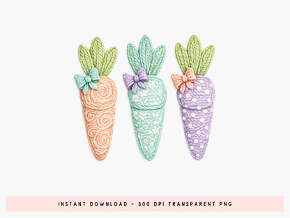 Faux Yarn Carrot Easter Sublimation Print