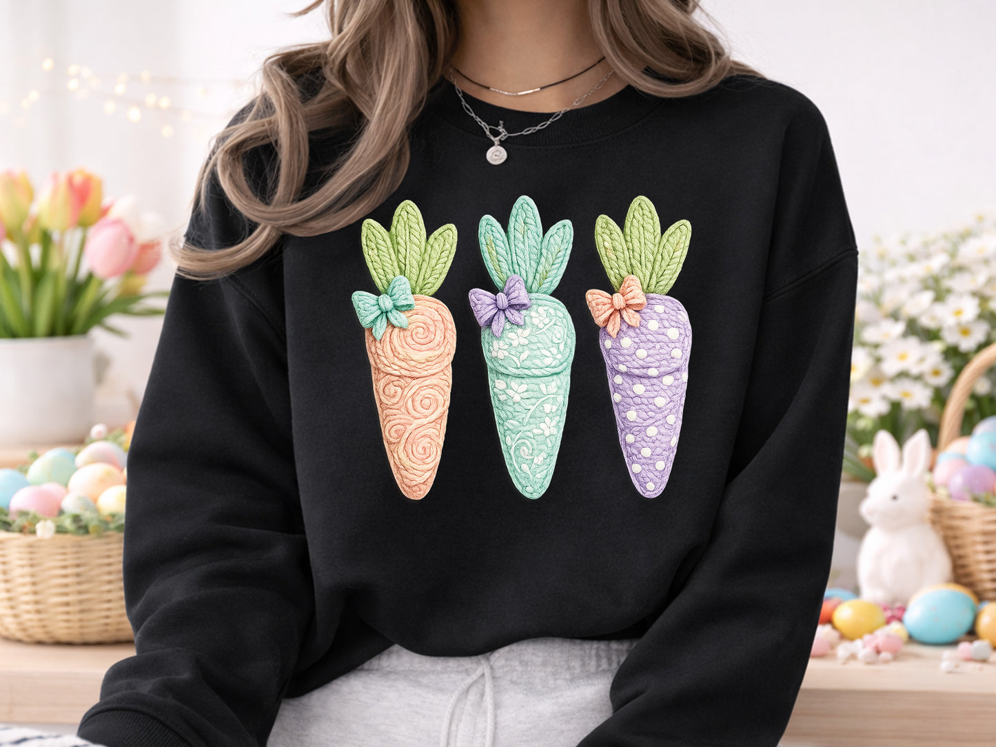 Faux Yarn Carrot Easter Sublimation Print
