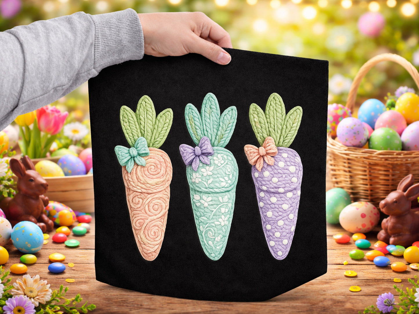 Faux Yarn Carrot Easter Sublimation Print