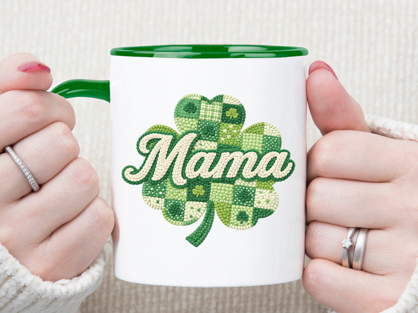 Faux Yarn Clover Mama St Patrick's Sublimation