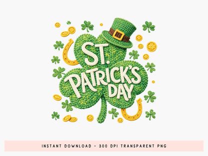 Faux Yarn Clover St Patrick's Day Sublimation