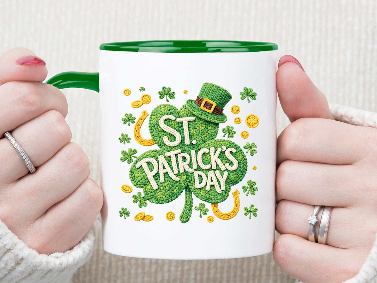 Faux Yarn Clover St Patrick's Day Sublimation