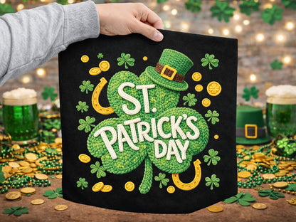 Faux Yarn Clover St Patrick's Day Sublimation