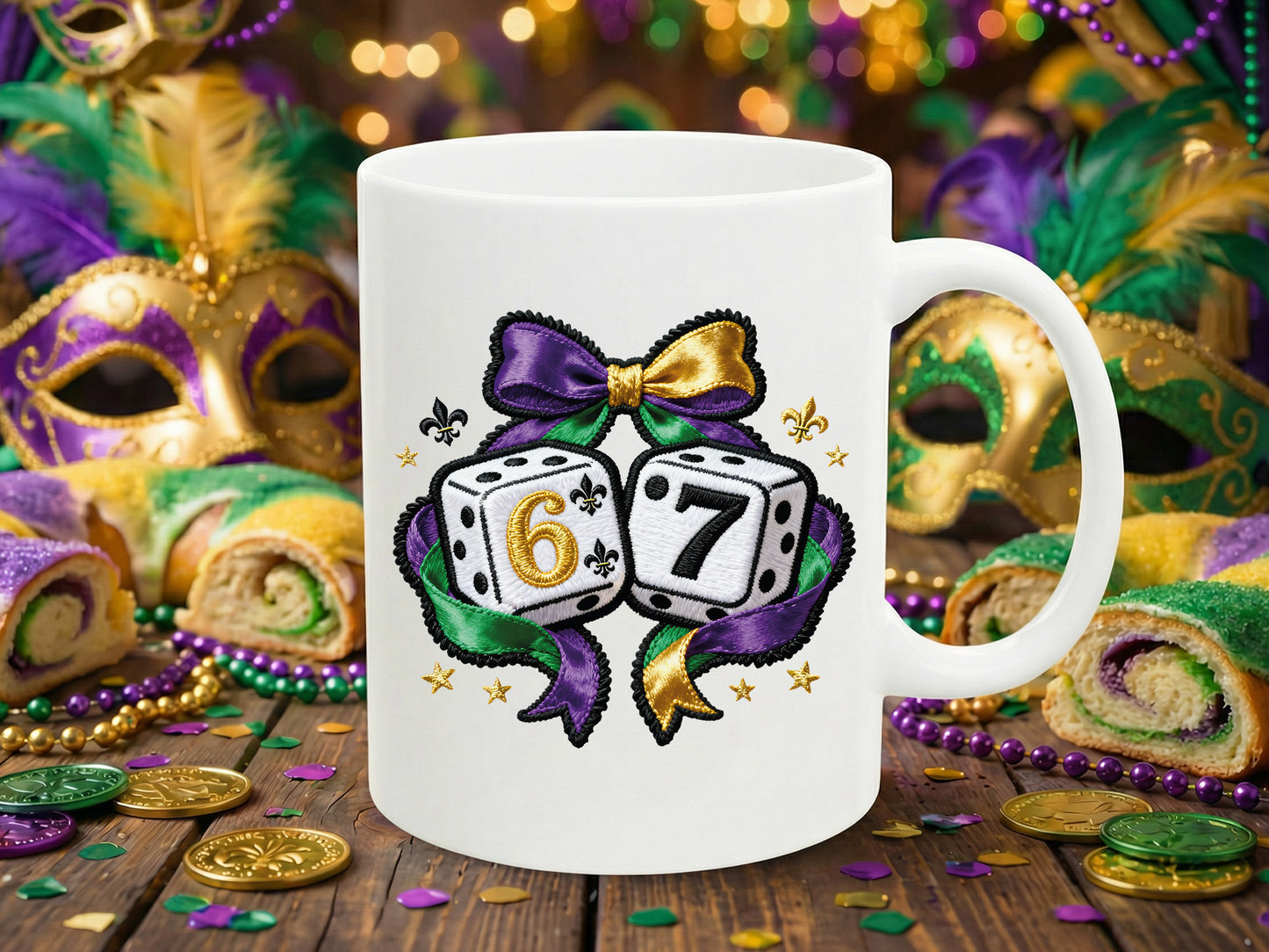 Faux Yarn Coquette 67 Mardi Gras Sublimation
