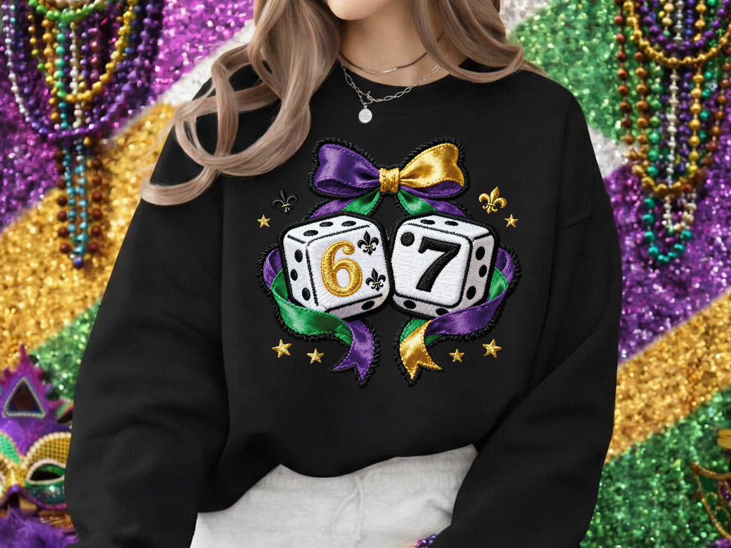 Faux Yarn Coquette 67 Mardi Gras Sublimation