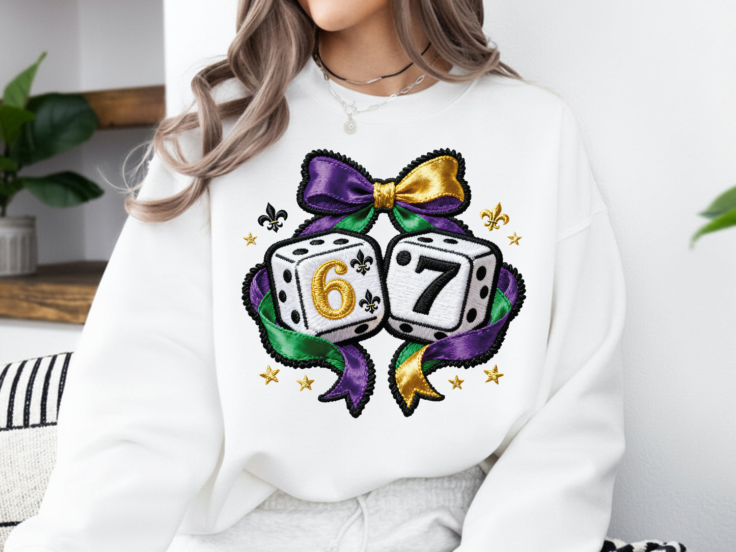 Faux Yarn Coquette 67 Mardi Gras Sublimation
