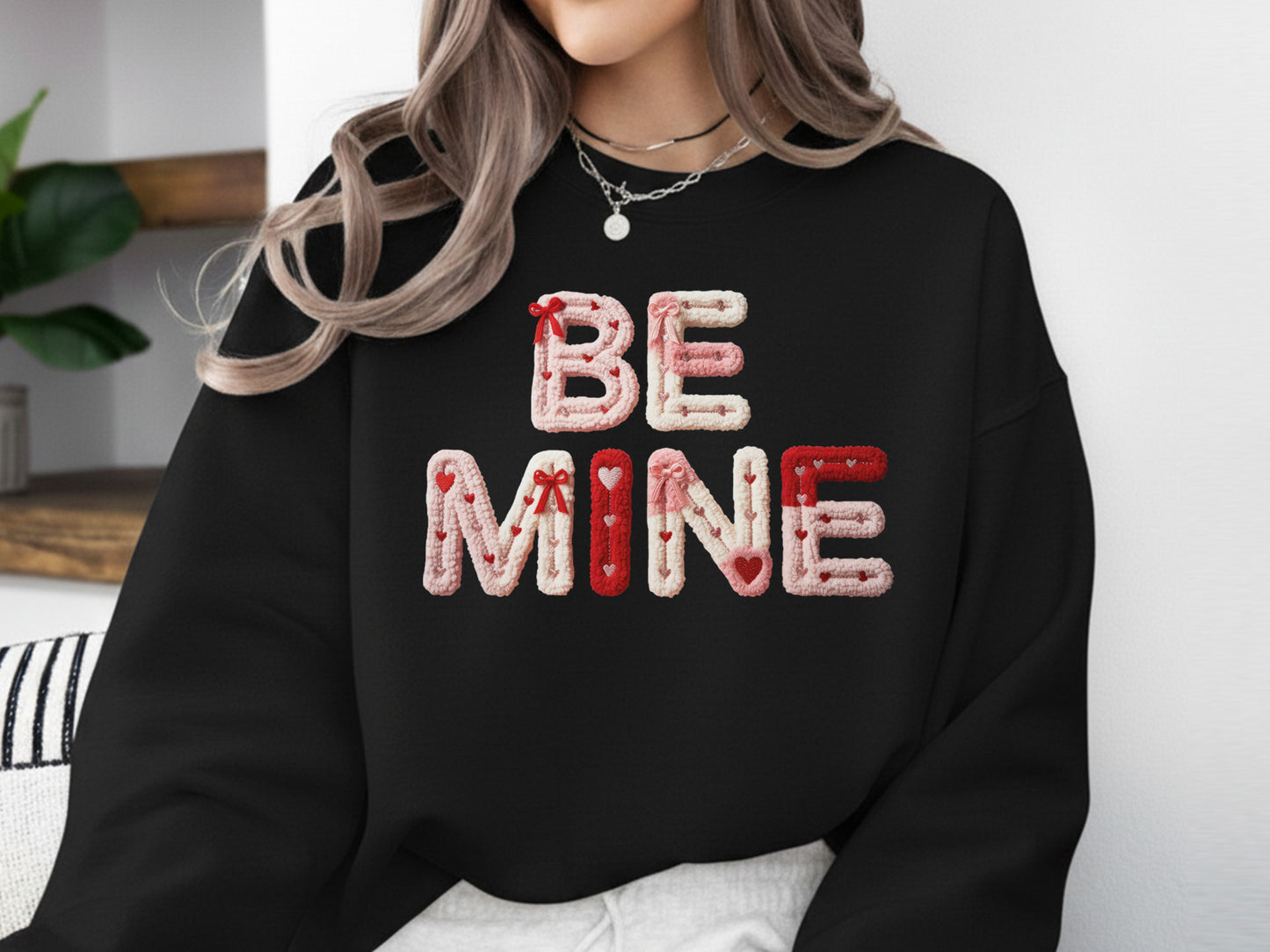 Faux Yarn Coquette Be Mine Valentine PNG Sublimation