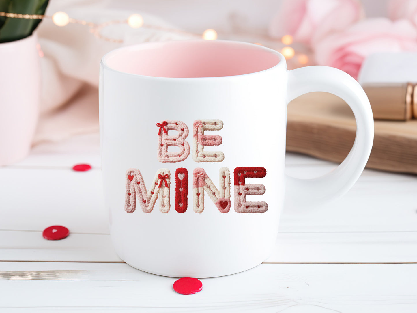 Faux Yarn Coquette Be Mine Valentine PNG Sublimation