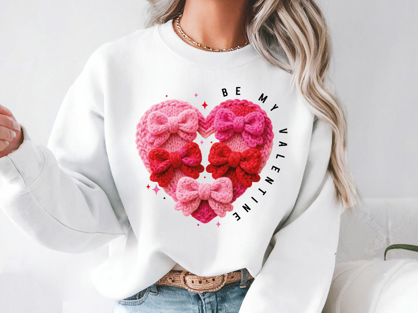 Faux Yarn Coquette Be My Valentine Sublimation PNG