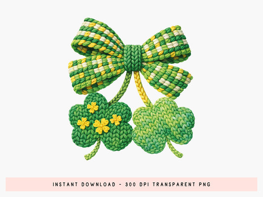 Faux Yarn Coquette Clover St Patrick's Clipart