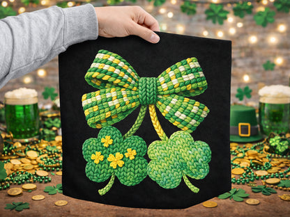 Faux Yarn Coquette Clover St Patrick's Clipart