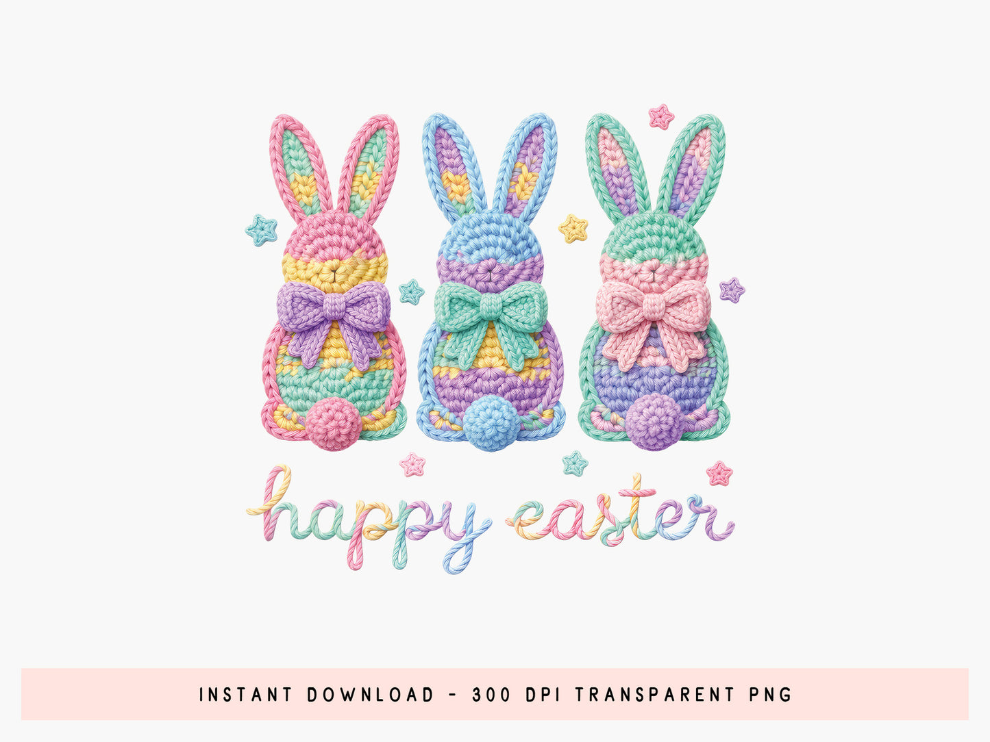 Faux Yarn Coquette Happy Easter Sublimation