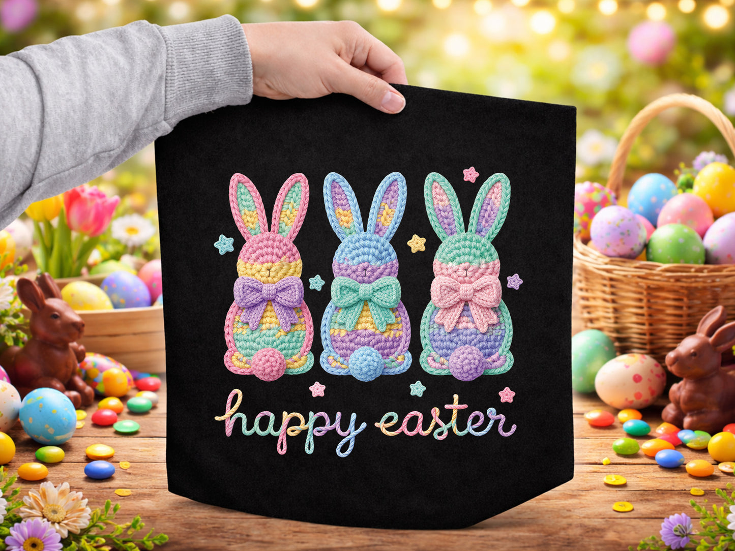 Faux Yarn Coquette Happy Easter Sublimation
