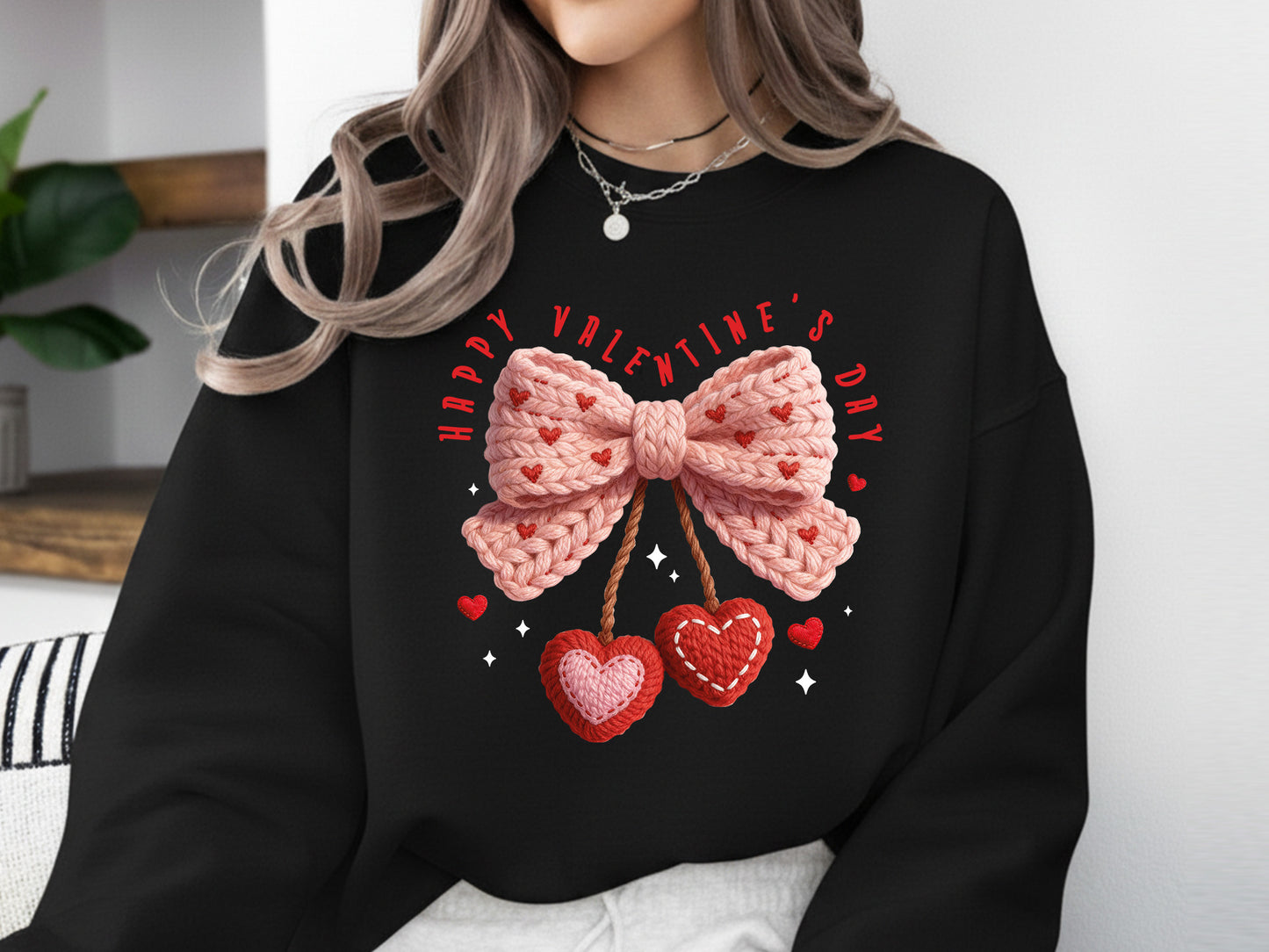 Faux Yarn Coquette Happy Valentine's Day Sublimation