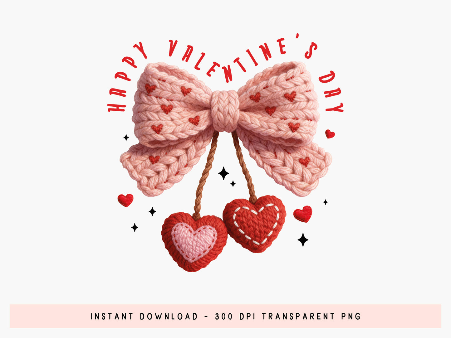 Faux Yarn Coquette Happy Valentine's Day Sublimation