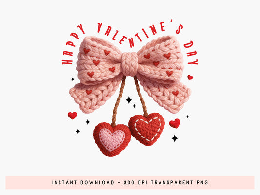 Faux Yarn Coquette Happy Valentine's Day Sublimation