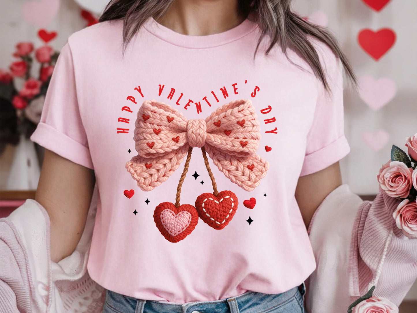 Faux Yarn Coquette Happy Valentine's Day Sublimation