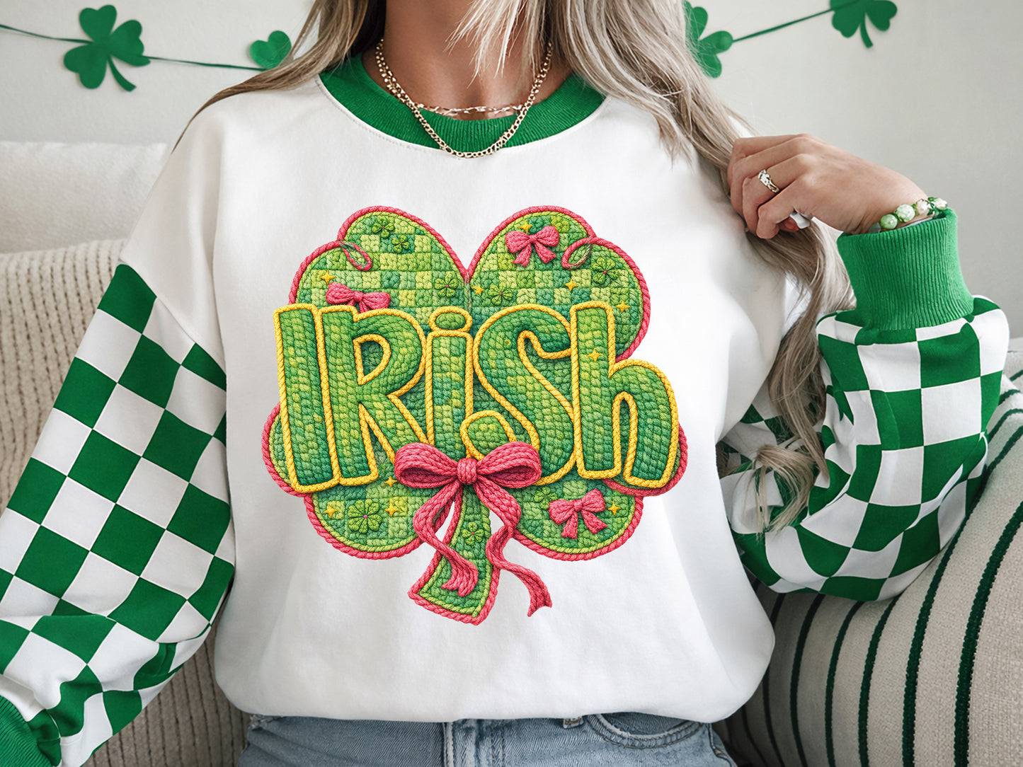 Faux Yarn Coquette Irish St Patrick's Day PNG
