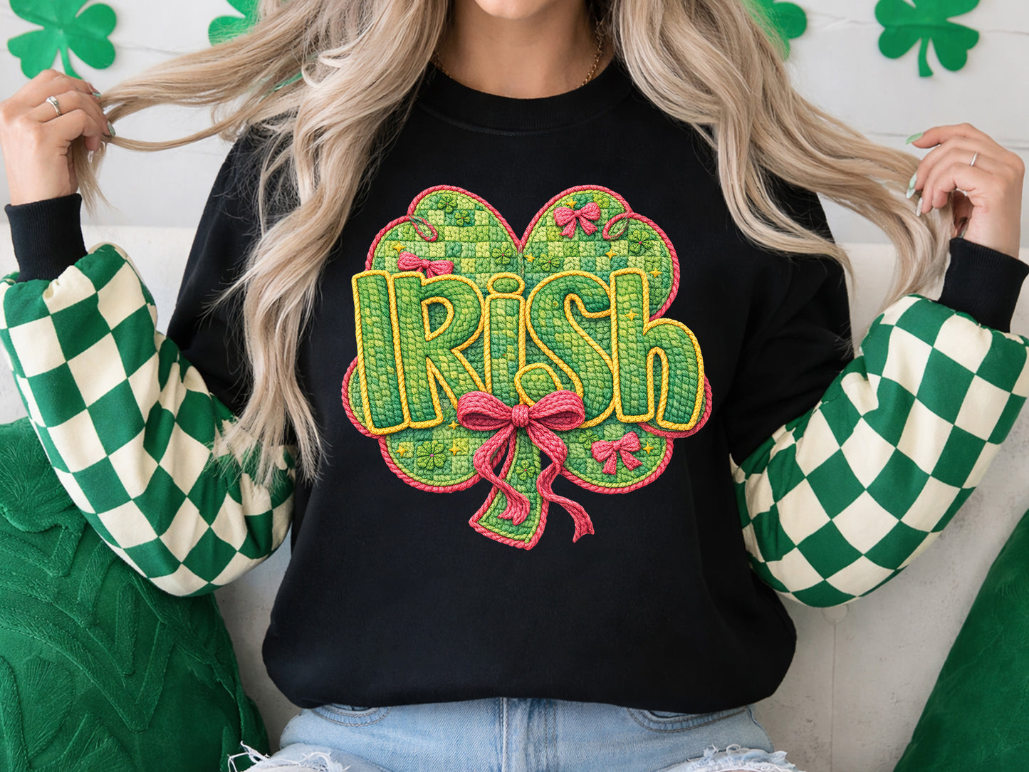 Faux Yarn Coquette Irish St Patrick's Day PNG