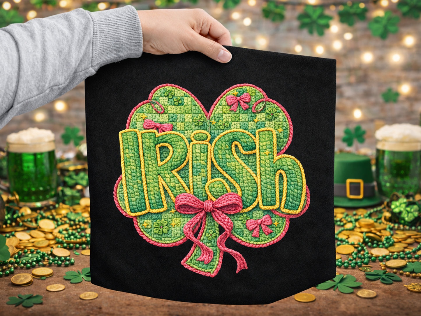 Faux Yarn Coquette Irish St Patrick's Day PNG
