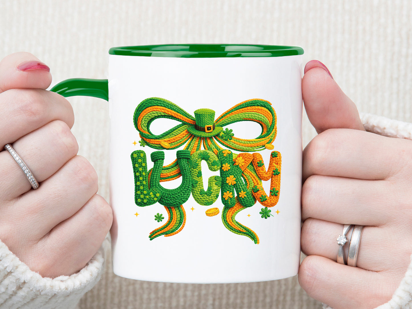 Faux Yarn Coquette Lucky St Patrick's Day PNG