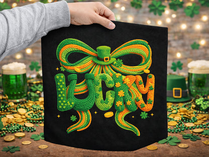 Faux Yarn Coquette Lucky St Patrick's Day PNG