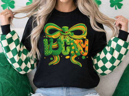 Faux Yarn Coquette Lucky St Patrick's Day PNG