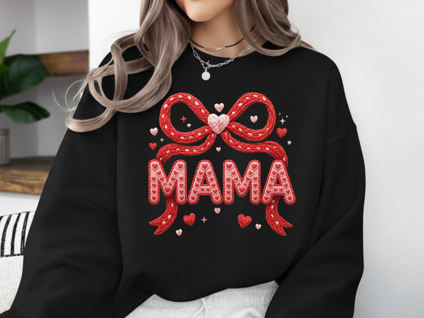 Faux Yarn Coquette Mama Valentine Sublimation