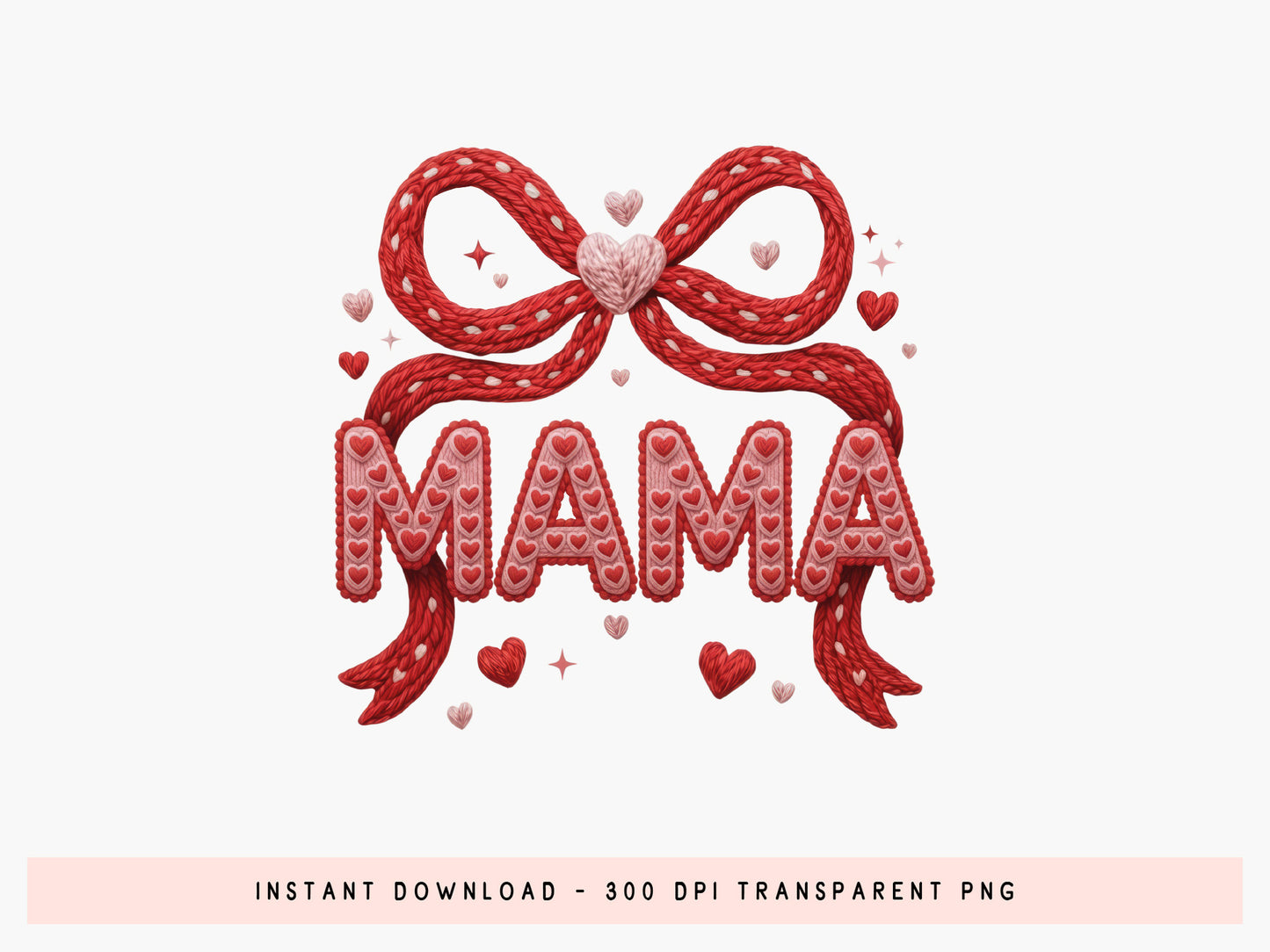 Faux Yarn Coquette Mama Valentine Sublimation