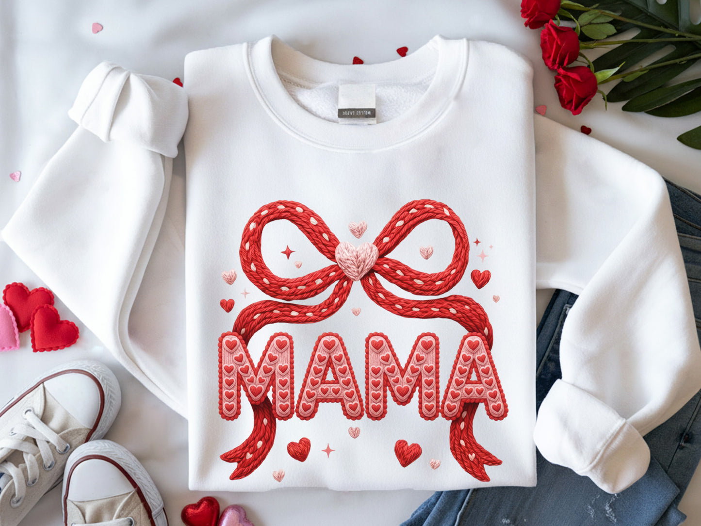 Faux Yarn Coquette Mama Valentine Sublimation