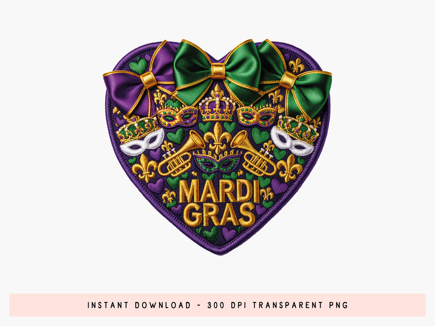 Faux Yarn Coquette Mardi Gras PNG Sublimation